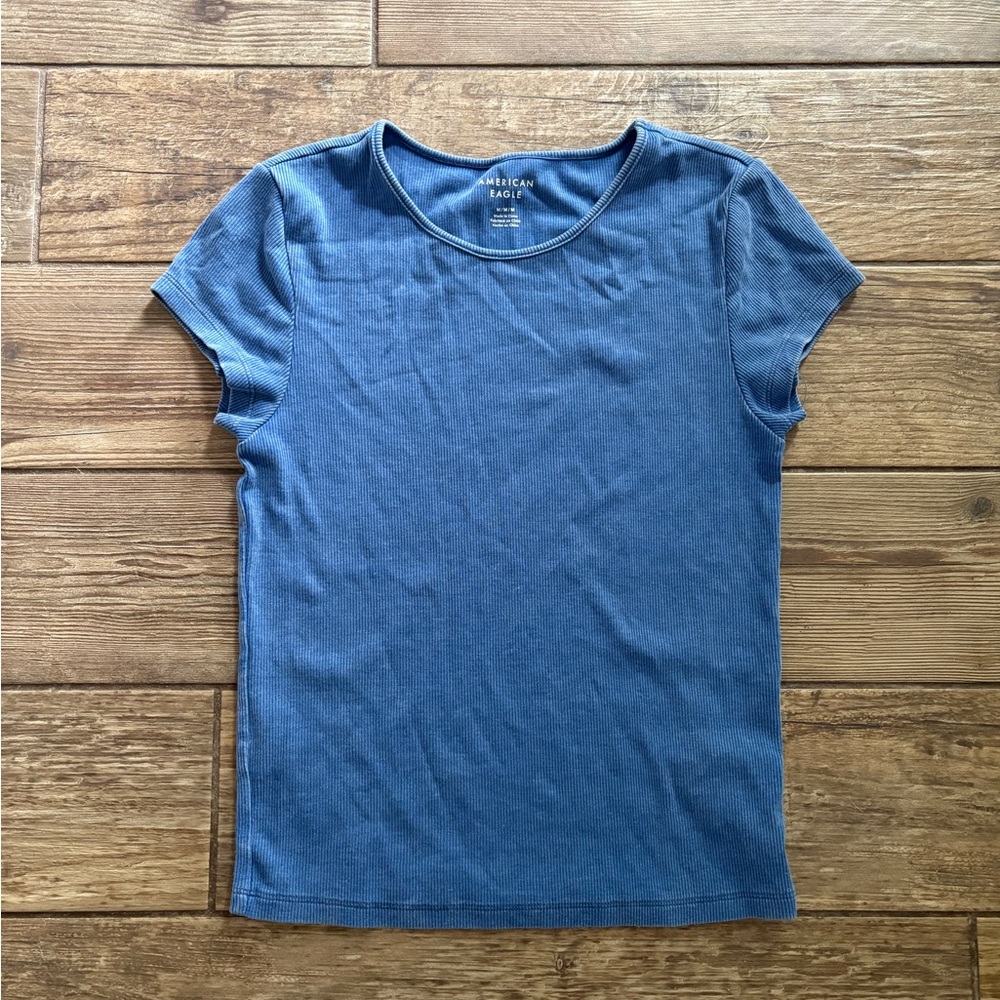american eagle fitted blue t shirt